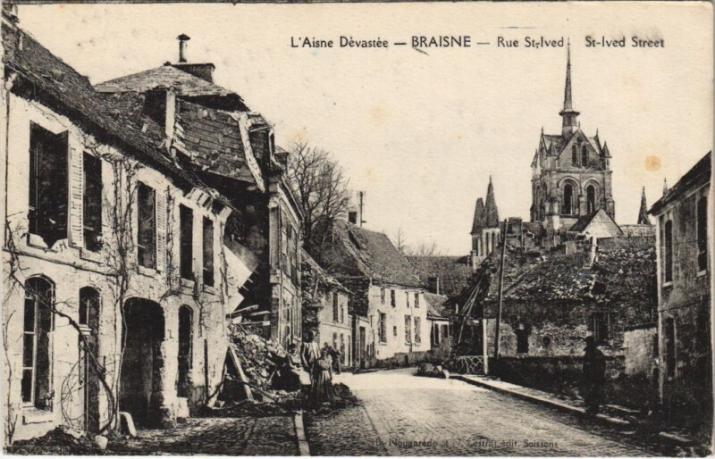 Carte postale ancienne BrAisne Rue Saint-lved