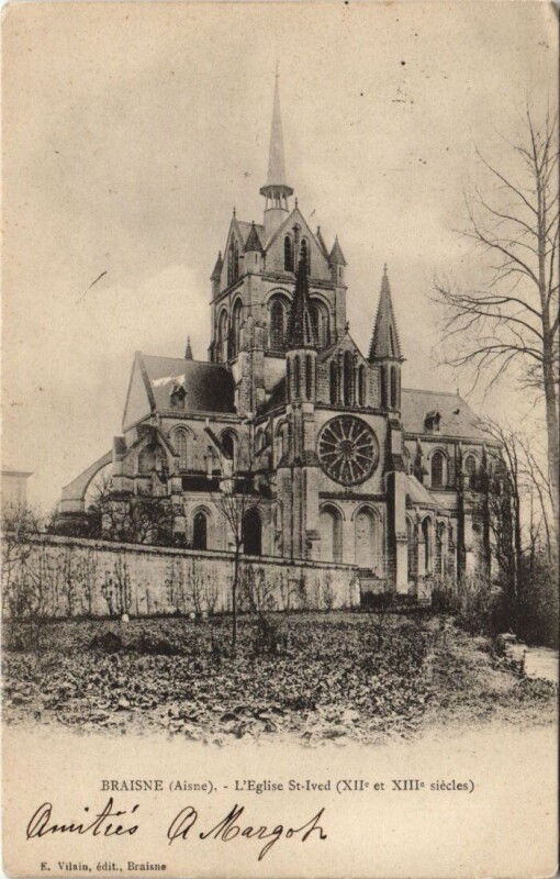 Carte postale ancienne BrAisne L' Eglise Saint-.ived