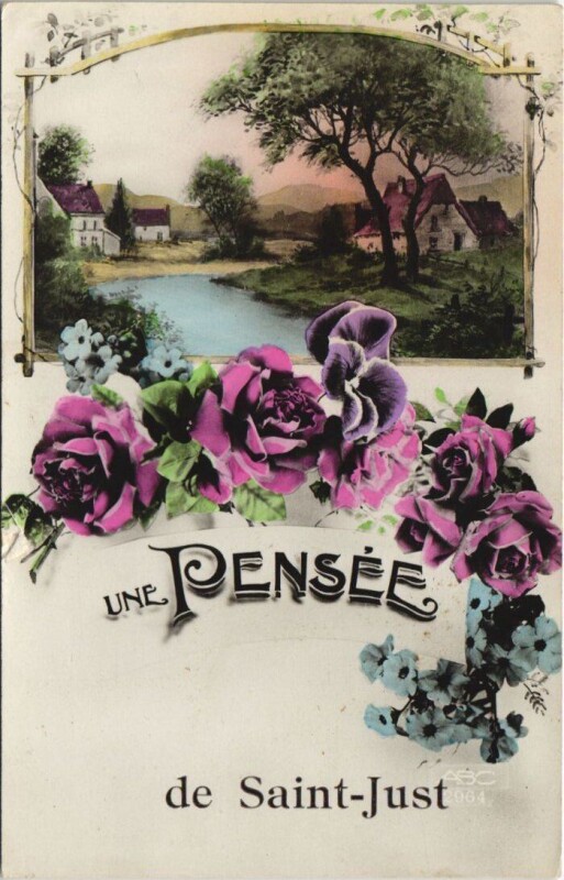 Carte postale ancienne Une pensee de Saint-just