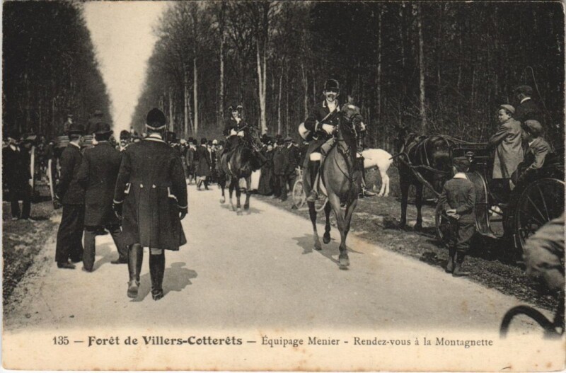 Carte postale ancienne Villers-Cotterets Equipage menier