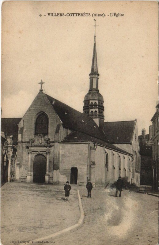 Carte postale ancienne Villers-Cotterets L'eglise