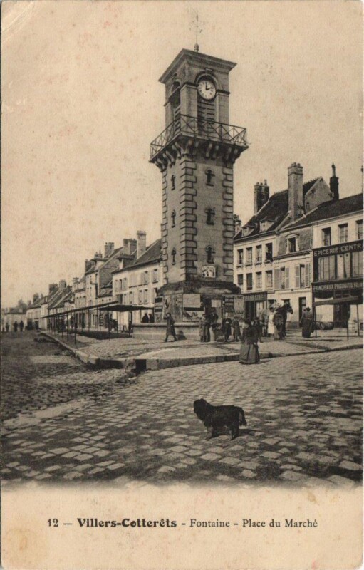 Carte postale ancienne Villers-Cotterets fONTAINE