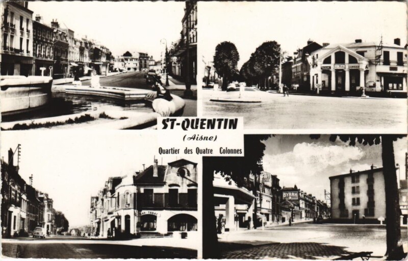 Carte postale ancienne Saint-Quentin Quartier des quatre colonnes à Saint-Quentin