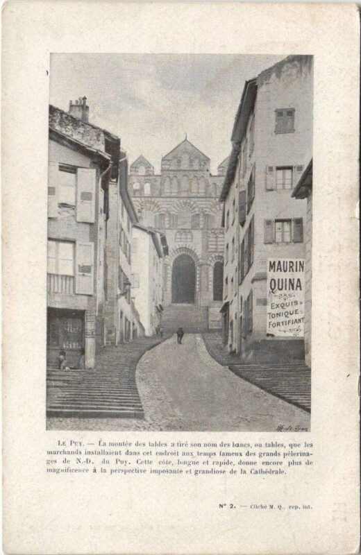 Carte postale ancienne Le Puy - La Montée des tables