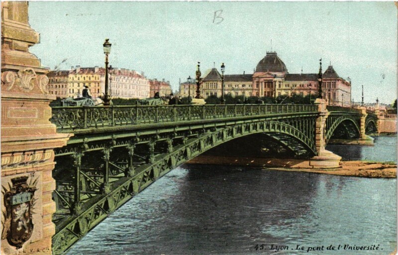 Carte postale ancienne Lyon Le Pont de l'Universite