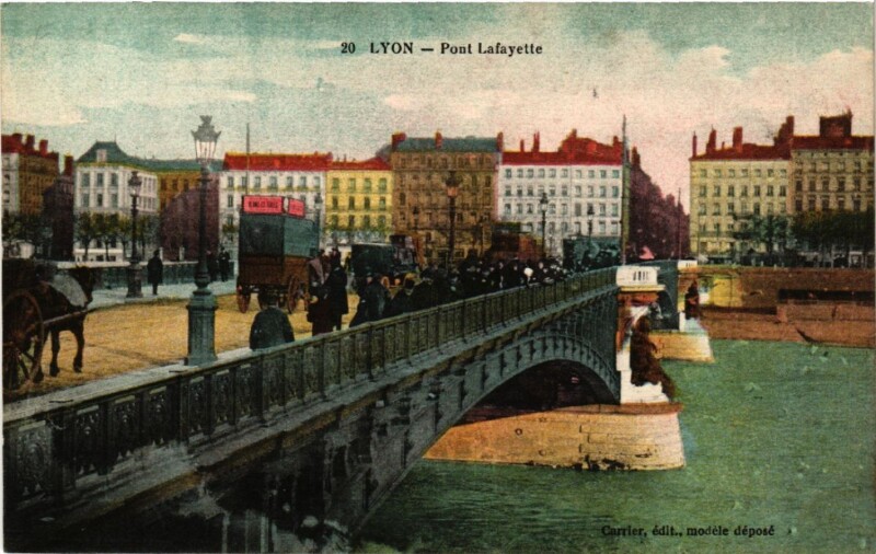 Carte postale ancienne Lyon Pont Lafayette