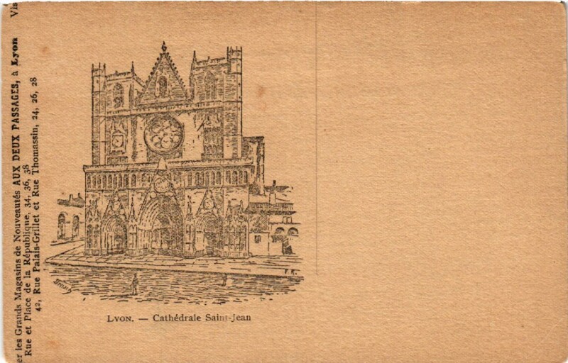 Carte postale ancienne Lyon Cathedrale Saint-Jean