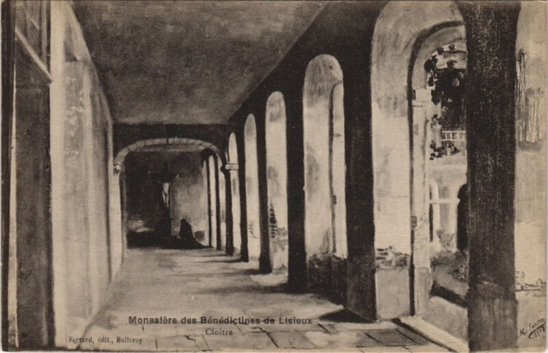Carte postale ancienne Lisieux Monastere des Benedictines - Cloitre à Lisieux