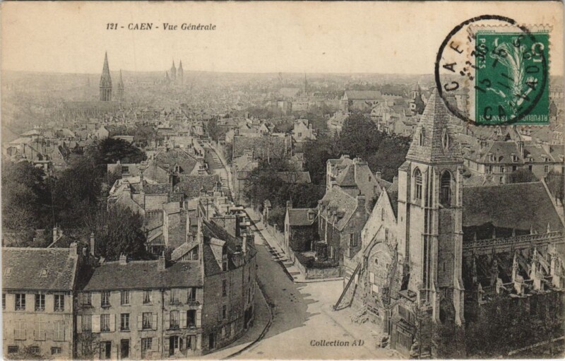 Carte postale ancienne Caen Vue Generale