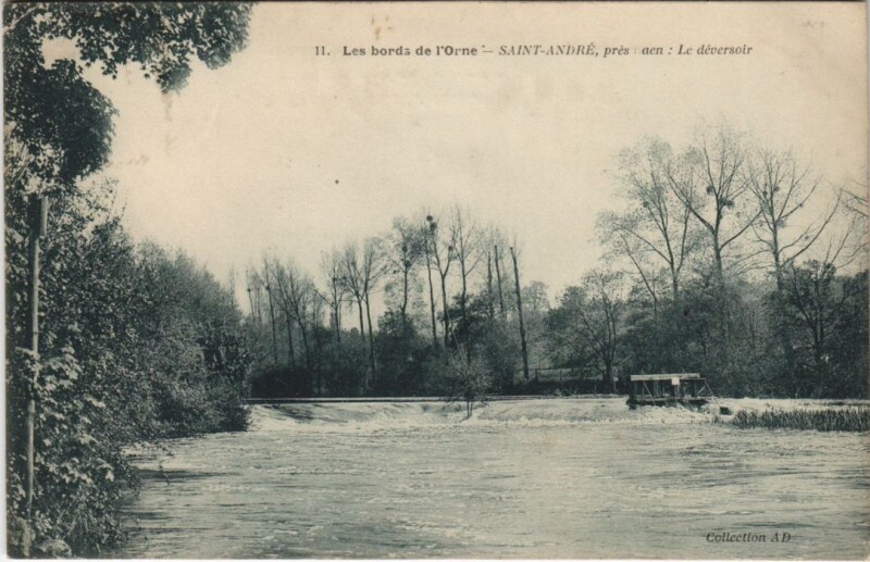 Carte postale ancienne Saint-Andre-sur-Orne pres Caen - Le Deversoir