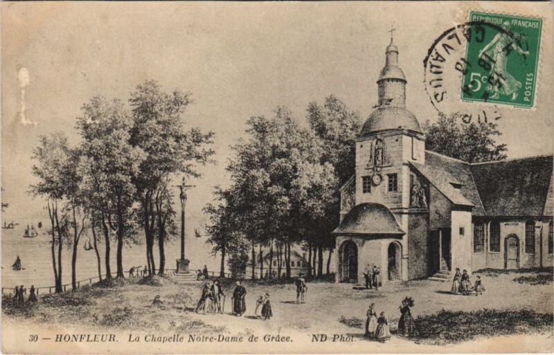 Carte postale ancienne Honfleur La Chapelle Notre-Dame de Grace à Honfleur
