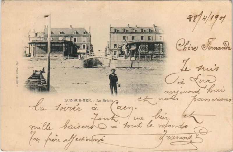 Carte postale ancienne Luc-sur-Mer La Breche à Luc-sur-Mer