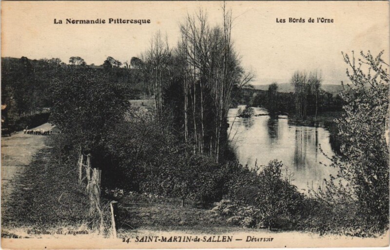 Carte postale ancienne Saint-Martin-de-Sallen Deversoir à Sallen