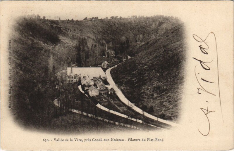 Carte postale ancienne Conde-sur-Noireau Vallee de la Vere - Filature du Plat-Fond