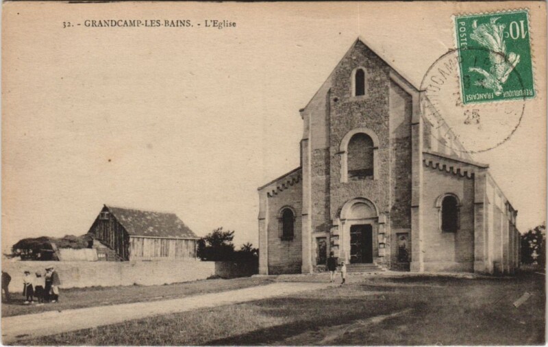 Carte postale ancienne Grandcamp-les-Bains L'Eglise