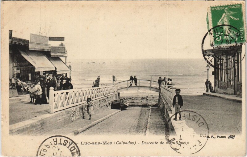 Carte postale ancienne Luc-sur-Mer Descente de Quilhoc à Luc-sur-Mer