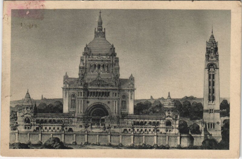 Carte postale ancienne Lisieux La Basilique - Vue Generale du Projet à Lisieux