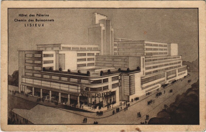 Carte postale ancienne Lisieux Hotel de Pelerins - Chemin de Buissonnets à Lisieux