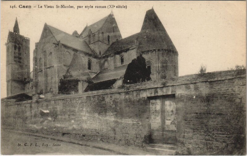 Carte postale ancienne Caen Le Vieux Saint-Nicolas à Vieux