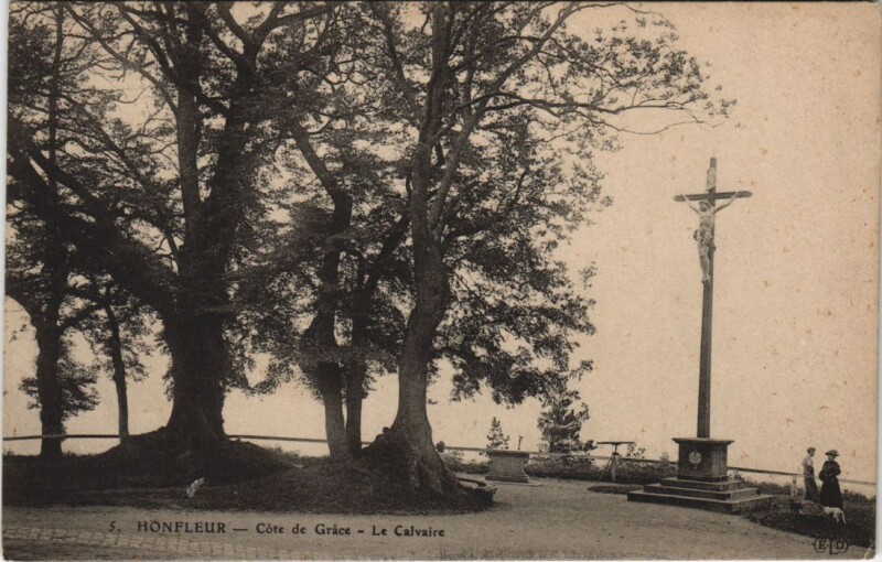 Carte postale ancienne Honfleur Cote de Grace - Le Calvaire à Honfleur