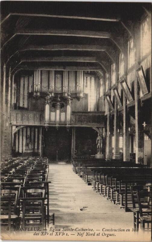 Carte postale ancienne Honfleur Eglise Sainte-Catherine - Interieur à Honfleur