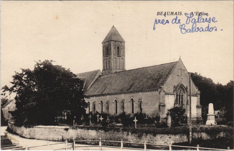 Carte postale ancienne Beaumais L'Eglise à Beaumais