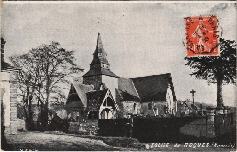 Carte postale ancienne Rocques Roques - Eglise à Rocques