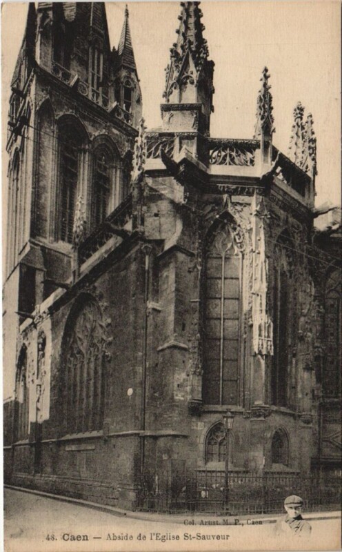 Carte postale ancienne Caen Abside de l'Eglise Saint-Sauveur