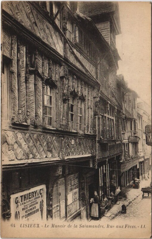 Carte postale ancienne Lisieux Le Manoir de la Salamandre - Rue aux Fevres à Lisieux