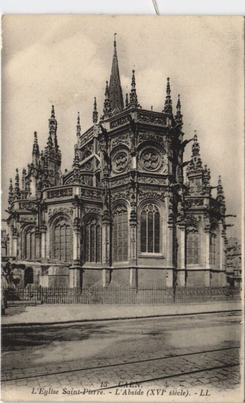 Carte postale ancienne Caen L'Eglise Saint-Pierre - L'Abside