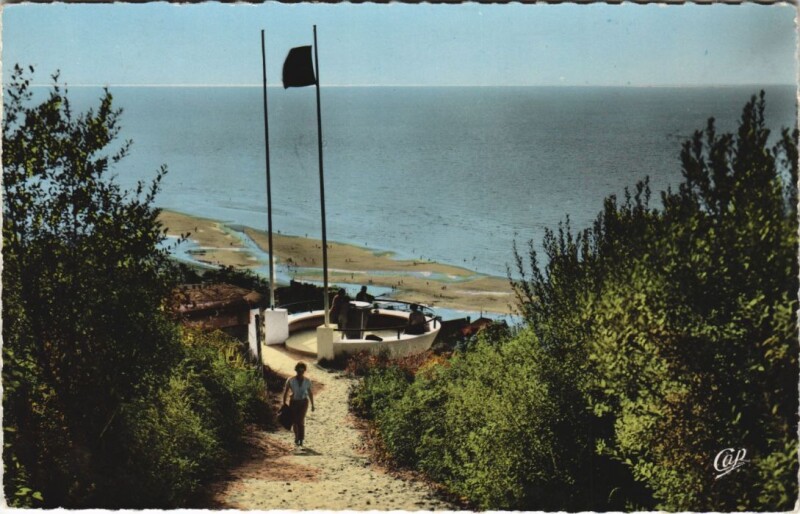 Carte postale ancienne Houlgate La Table d'Orientation et la Mer à Houlgate