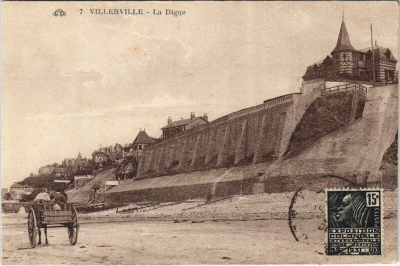 Carte postale ancienne Villerville La Digue à Villerville