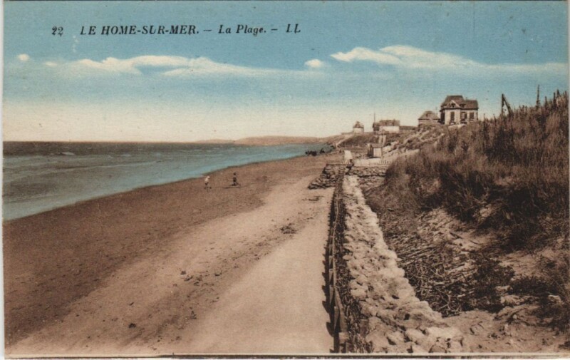 Carte postale ancienne Le Home-sur-Mer La Plage au Hom