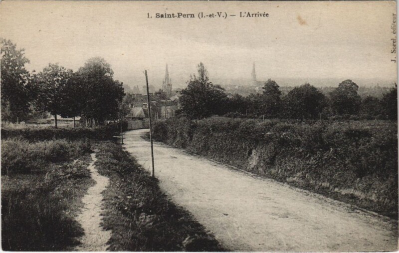 Carte postale ancienne Saint-Pern L'Arrivee à Saint-Pern