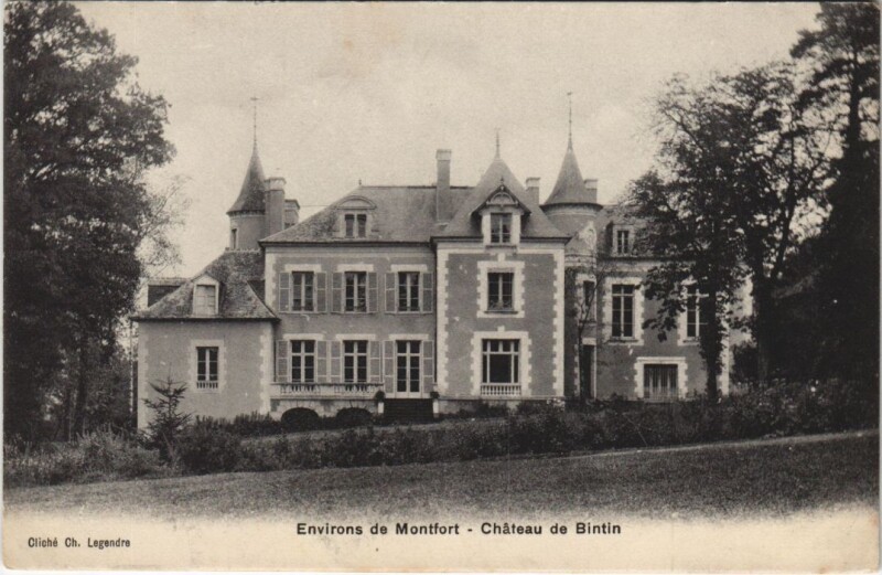 Carte postale ancienne Montfort-sur-Meu Environs - Chateau de Bintin à Montfort-sur-Meu