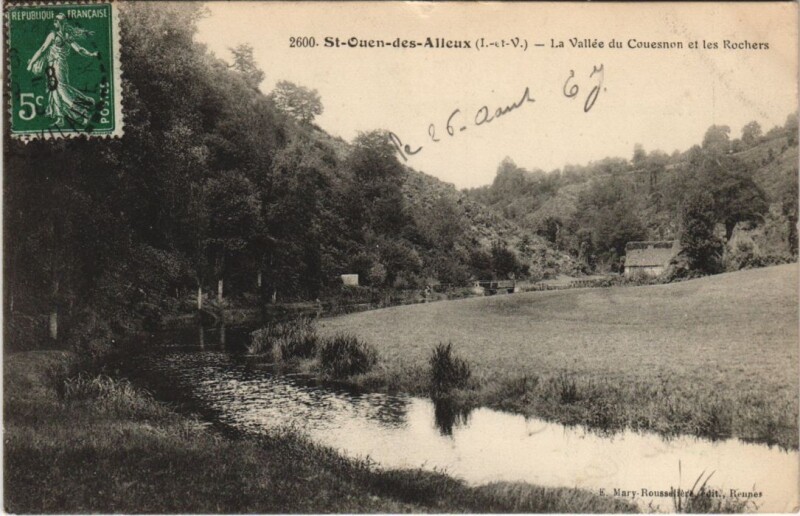 Carte postale ancienne Saint-Ouen-des-Alleux La Vallee du Couesnon et les Rochers à Saint-Ouen-des-Alleux