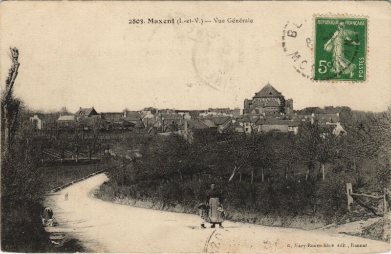 Carte postale ancienne Maxent Vue Generale à Maxent
