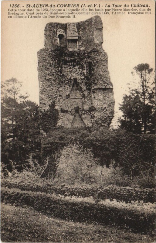 Carte postale ancienne Saint-Aubin-du-Cormier La Tour du Chateau à Saint-Aubin-du-Cormier