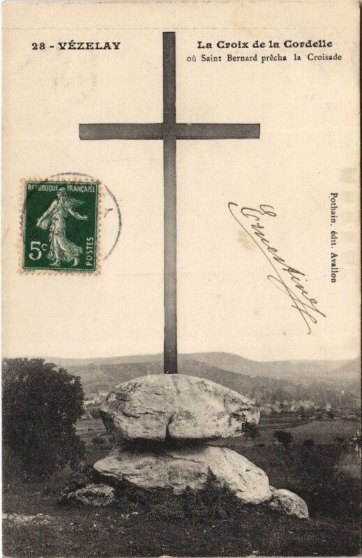 Carte postale ancienne Vezelay La Croix de la Cordelle
