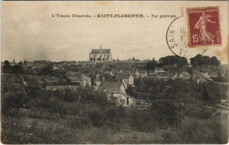 Carte postale ancienne Saint-Florentin Vue Generale à Saint-Florentin