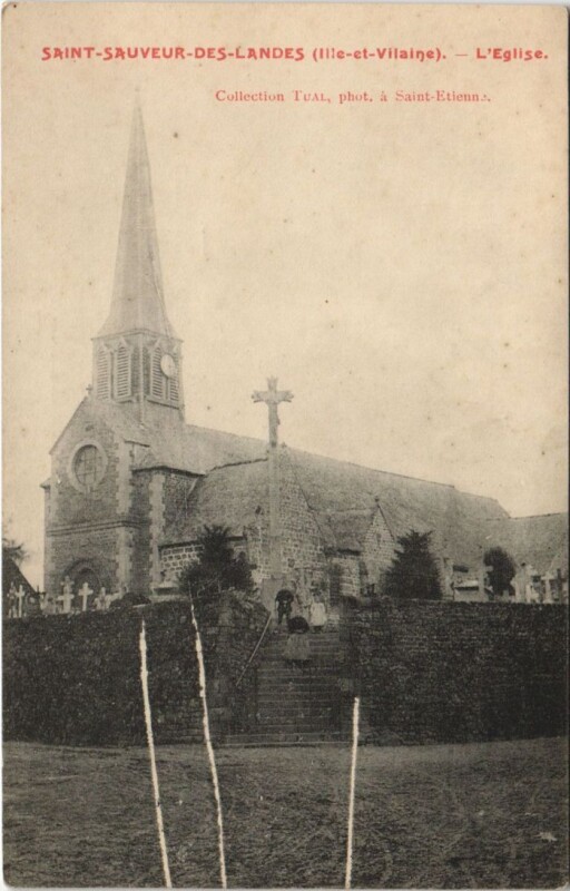 Carte postale ancienne Saint-Sauveur-des-Landes L'Eglise à Saint-Sauveur-des-Landes