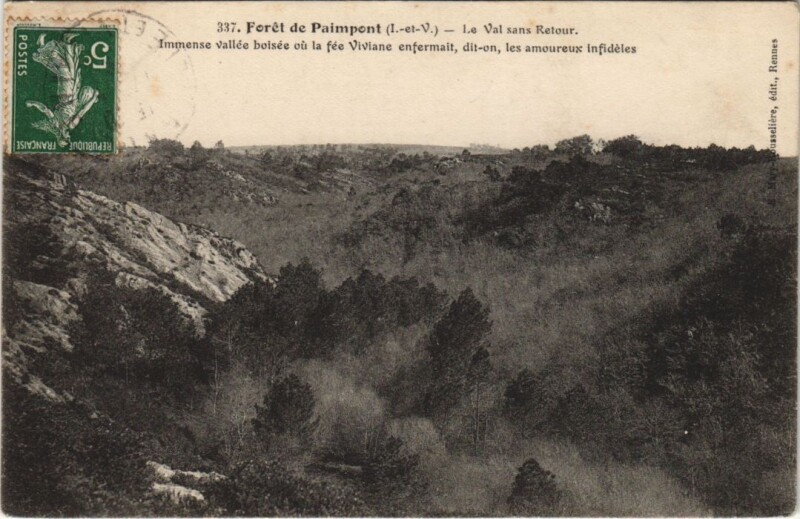 Carte postale ancienne Foret de Paimpont - Le Val sans Retour à Paimpont