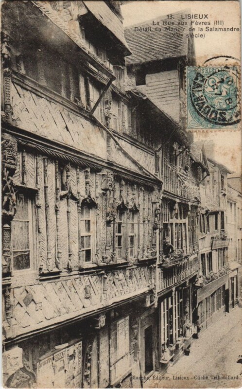 Carte postale ancienne Lisieux Rue aux Fevres à Lisieux