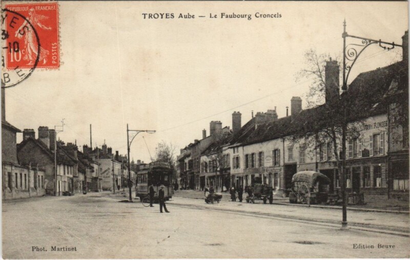 Carte postale ancienne Troyes Fg Croncels à Troyes