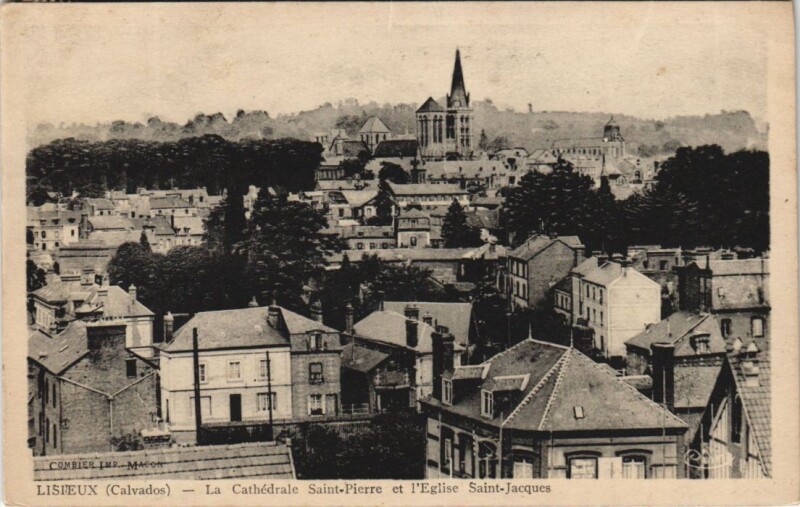 Carte postale ancienne Lisieux Cathedrale Saint-Pierre , Eglise Saint-Jacques à Lisieux