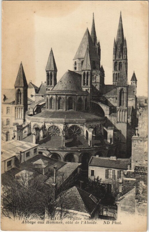 Carte postale ancienne Caen Eglise Saint Etienne