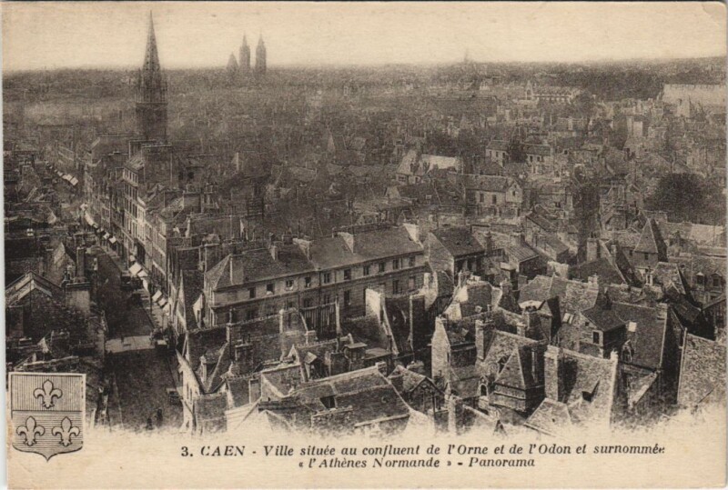 Carte postale ancienne Caen Panorama