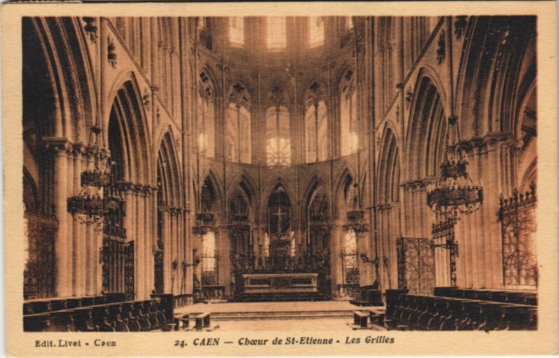 Carte postale ancienne Caen Choeur de Saint-Etienne, les Grilles