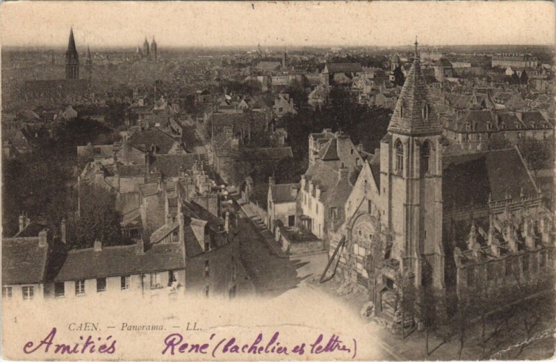 Carte postale ancienne Caen Panorama
