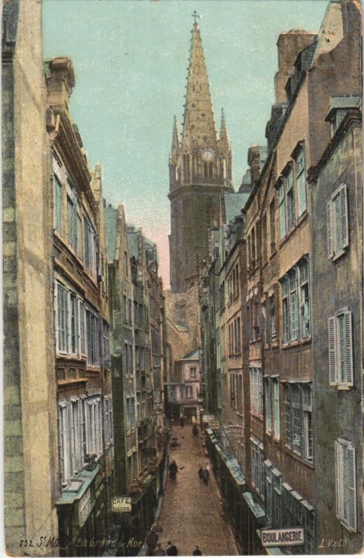Carte postale ancienne Saint Malo La Grande Rue à Saint-Malo